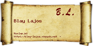 Blay Lajos névjegykártya